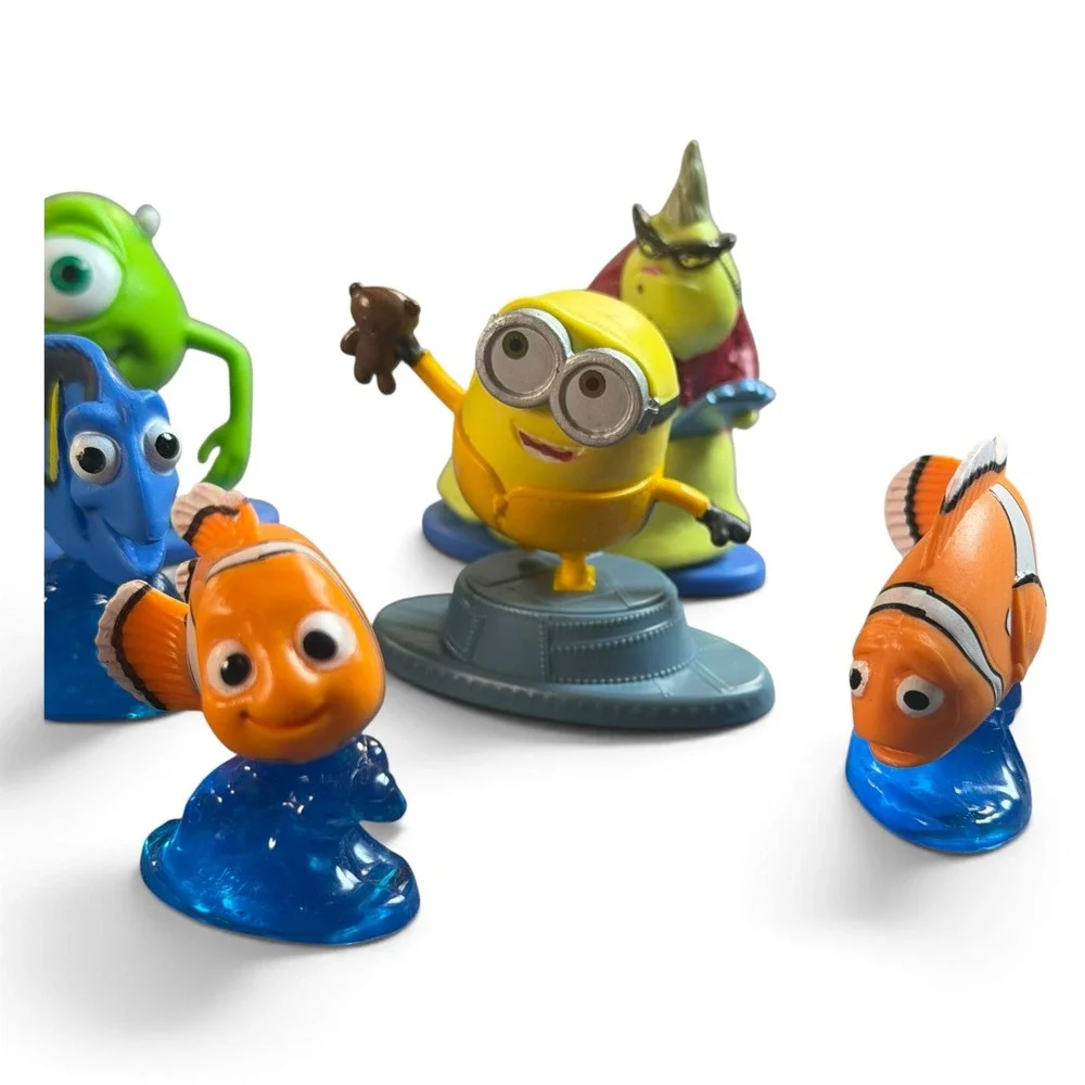 Disney Pixar Universal Minions Finding Nemo Monsters Inc Mini Figure Lot 8pc